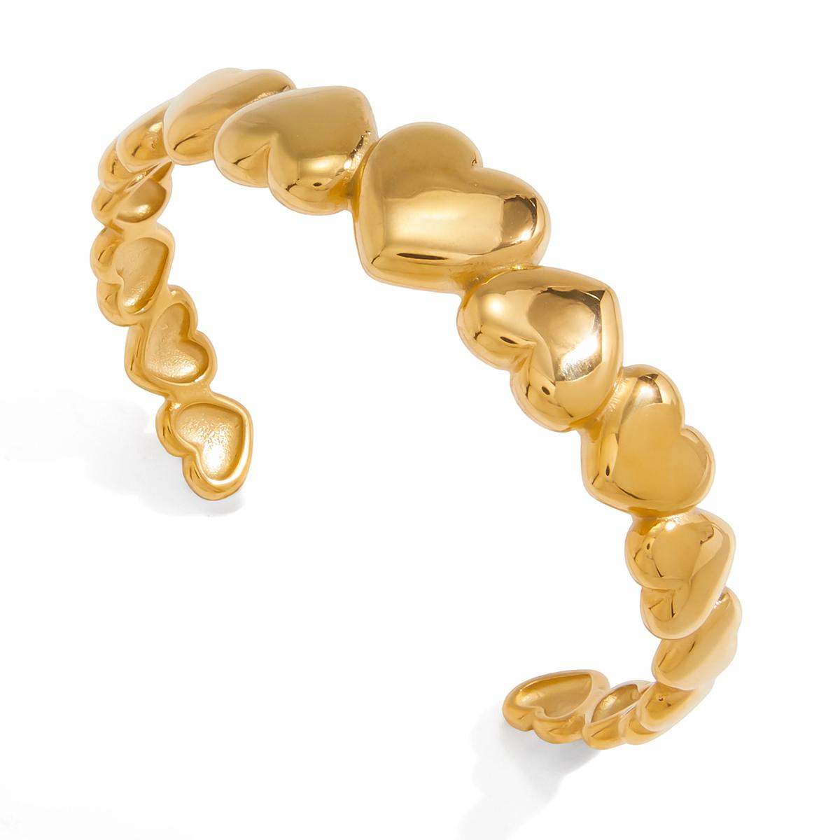 

Yori Heart-shaped Gradient Open Bracelet Bangle Women Stylish Summer Jewelry Gift Waterproof New золотистий