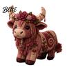 Handmade Gift Making Beginners DIY Sewing Kit Cow Patchwork Supplies Highland for Adults Fabric Doll