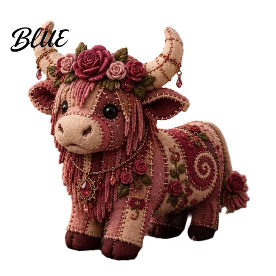 Handmade Gift Making Beginners DIY Sewing Kit Cow Patchwork Supplies Highland for Adults Fabric Doll