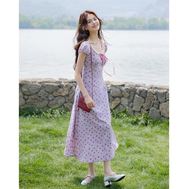 Mokana Women s Floral Short-Sleeved Midi Dress L