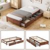 Children Bed, Flat Bed, Wooden Bed, Vintage Wood Color, Two Drawers with Castors, Adolescents And Adults, Pine Frame, Sturdy Slatted Frame, 90x200cm