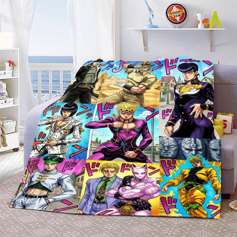 JoJo Bizarre Adventure Soft Warm Flannel Blanket Throw Cozy Lightweight Blanket for Bed Sofa Home Decor -QJY