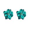 Orecchini a Pendente con Petali Grandi Colorati in Metallo Esagerati per Donne Signora Moda Vintage Orecchini a Bottone con Smalto a Goccia Accessori Gioielli