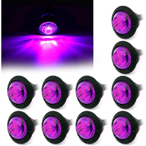 FXC 'Purishion 10X 3/4 In' Round LED Clearence Light Front Rear Side Marker Indicators Light For Truck Car Bus Trailer Van Caravan Boat, Taillight