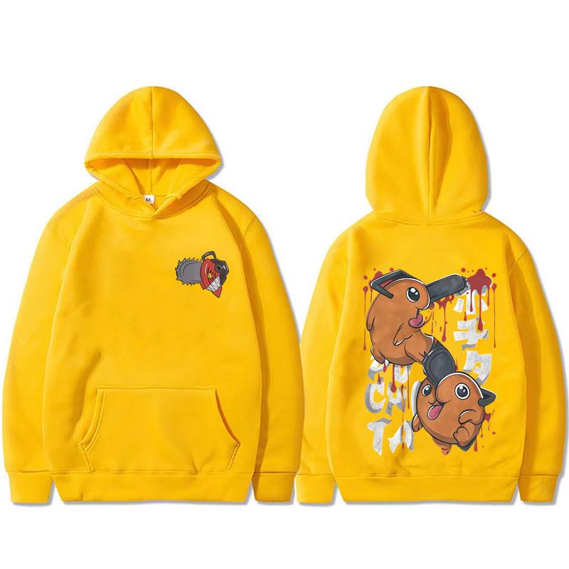Anime Chainsaw Man Hoodie Cartoon Funny Denji Pochita Print Hooded Tracksuit Men Women Fashion Casual Oversized Pullover Hoodies