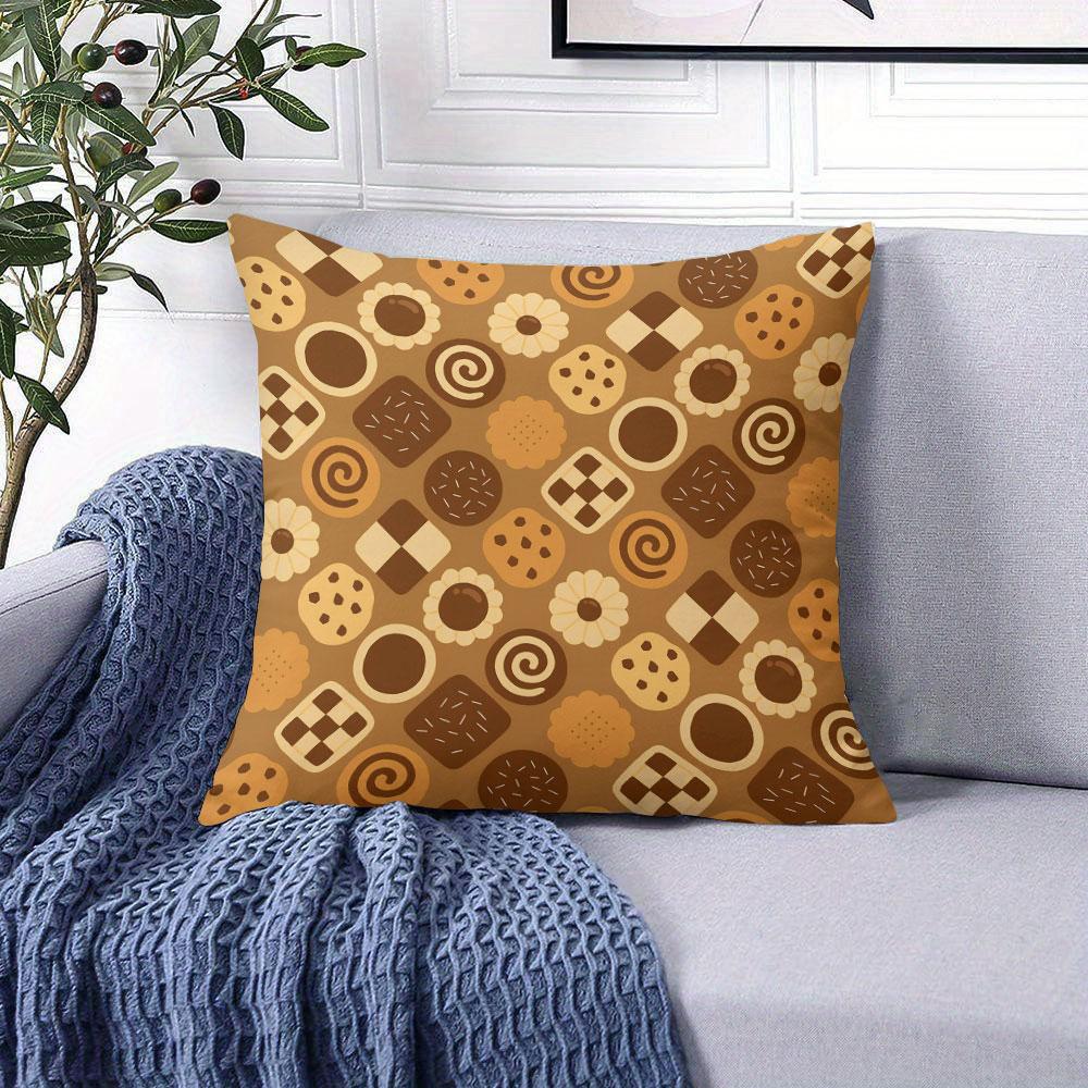 Cookie Jar square Jacquard Pillow Cover for Sofa Office Waist Cushion Cover Home Decorative Pillowcase