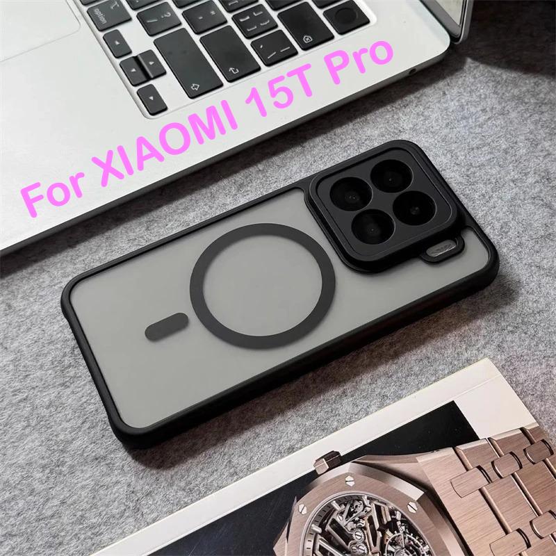 Magnetische für MagSafe Matte Transparente Hülle für Xiaomi 15 14 T Pro 17 Pro Max Harte PC Acryl Rückwand Schale Stoßfeste Stoßstange