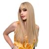 Women's Long Straight Blonde Wig, Heat Resistant Synthetic Hair Wig with Bangs for Daily Party