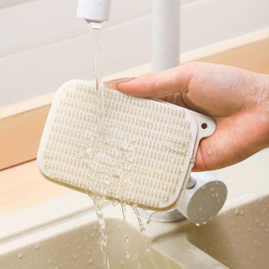 Cleaning Brush Soft Dense Bristles Easy To Rinse Versatile Drainer Household Scrubber Fruits Vegetables Dirt Removal Hanging Hole Cleaning Scrubber