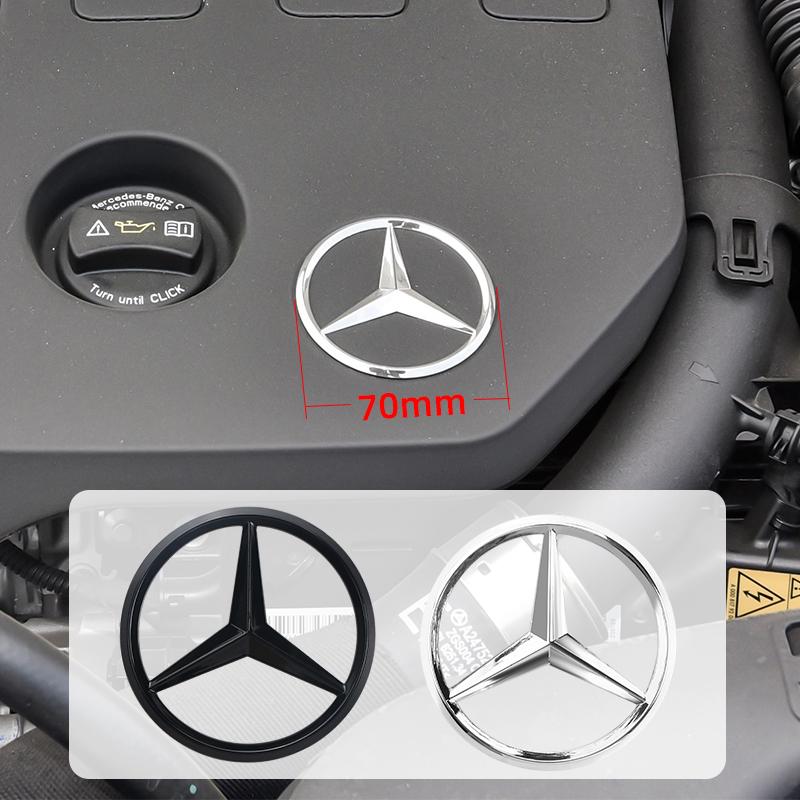 Für Mercedes Benz 1 Stück 7cm Metall Auto Motor Emblem Haube Motor Aufkleber für Mercedes Benz AMG W212 W204 W211 W168 W213 W205 W210 W108 W124 DP1