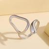 18K Gold-Plated Geometric Hollow Gourd Stainless Steel Ring for Women