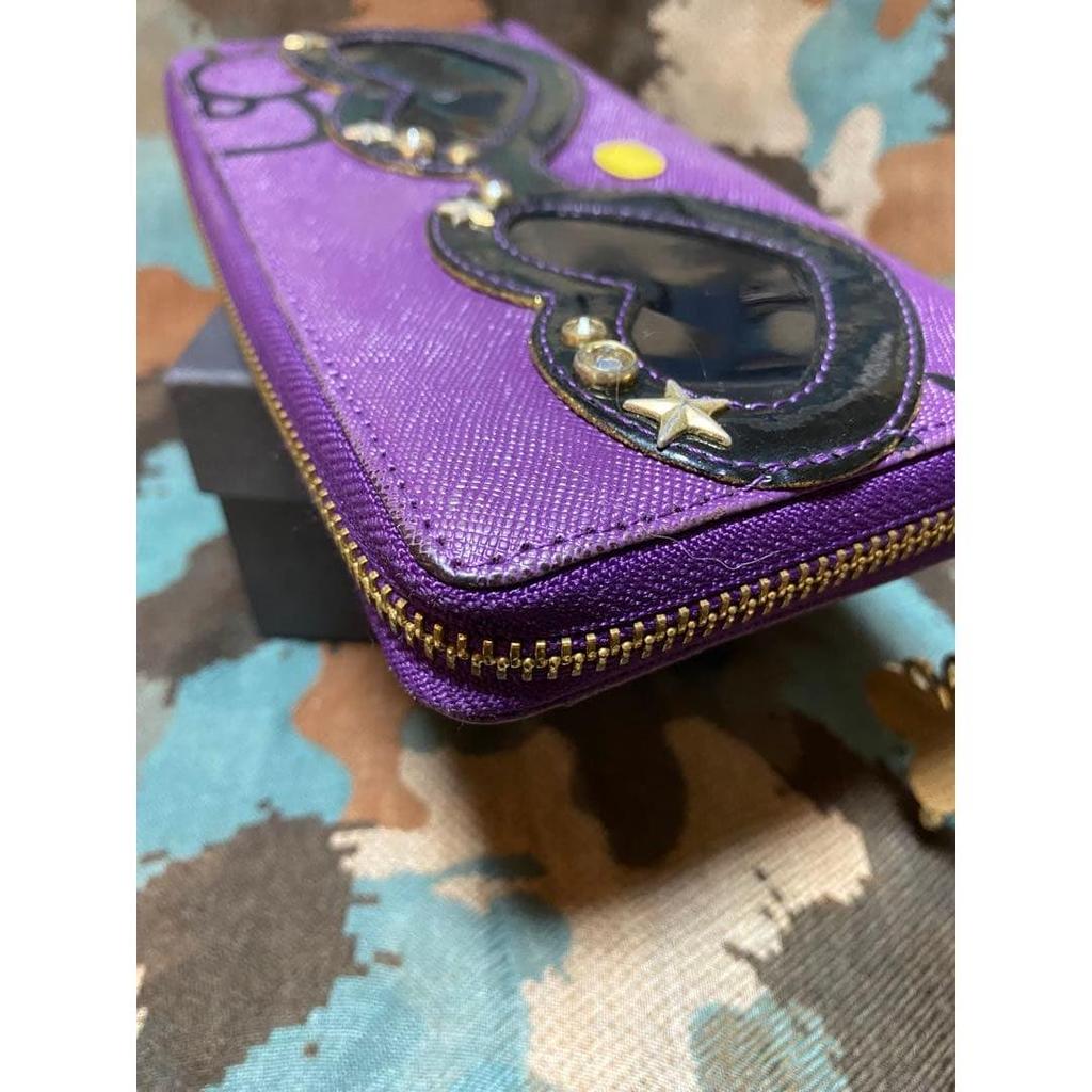 Used Heart-shaped sunglasses decoration purple long wallet