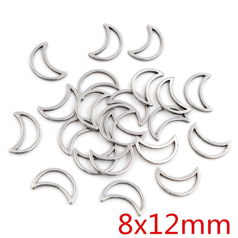 

20pcs 3 Size Moon Charm Gold Stainless Steel Pendant Open Bezels Hollow Pressed Resin Frame Mold Bezel DIY Jewelry Making
