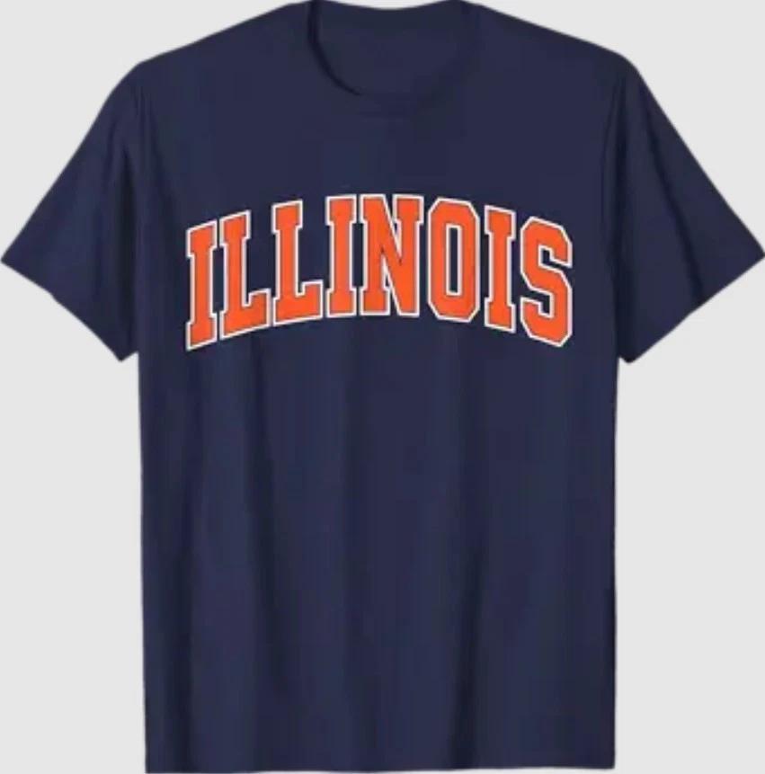 Vintage Illinois Men Illinois Women Retro Blue Orange IL T-Shirt XXL