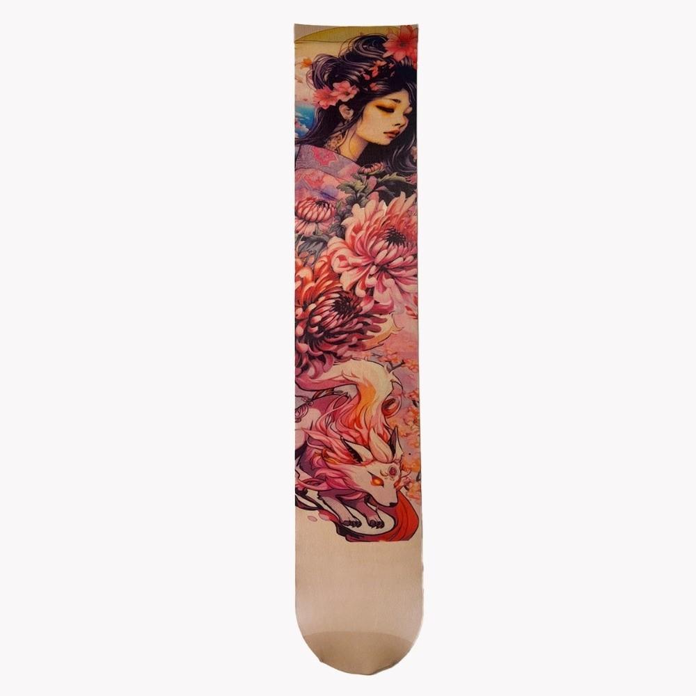 

Breathable Full Leg Tattoo Socks Elastic Sun-proof Socks Snake Fake Tattoo Socking Fishing Style 4