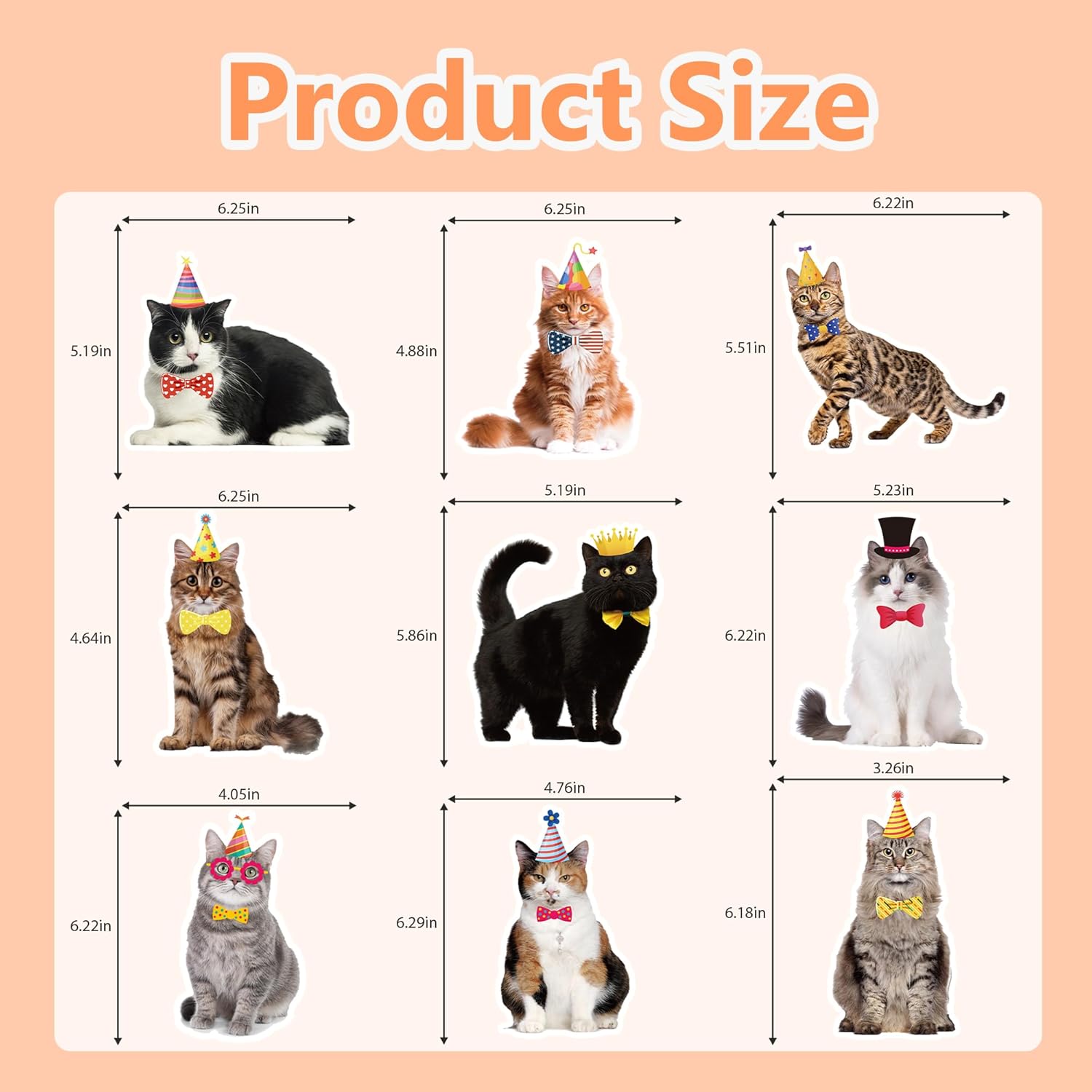 Honeycomb Cat Centerpieces - 9PCS Cat Decorations for Tables, Happy Birthday Party Decorations