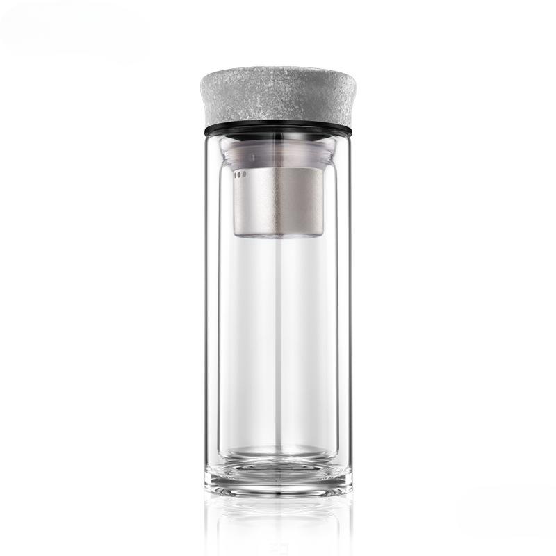 Série Dvouvrstvé titanové sklo Borosilikátové sklo Čajový šálek Oddělení čaje a vody s filtračním sítkem