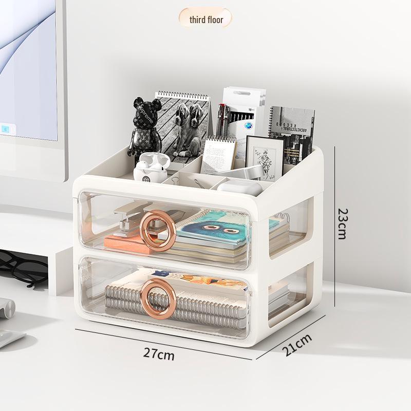 Elegant Vanity Table & Makeup Storage Box with Transparent Drawers