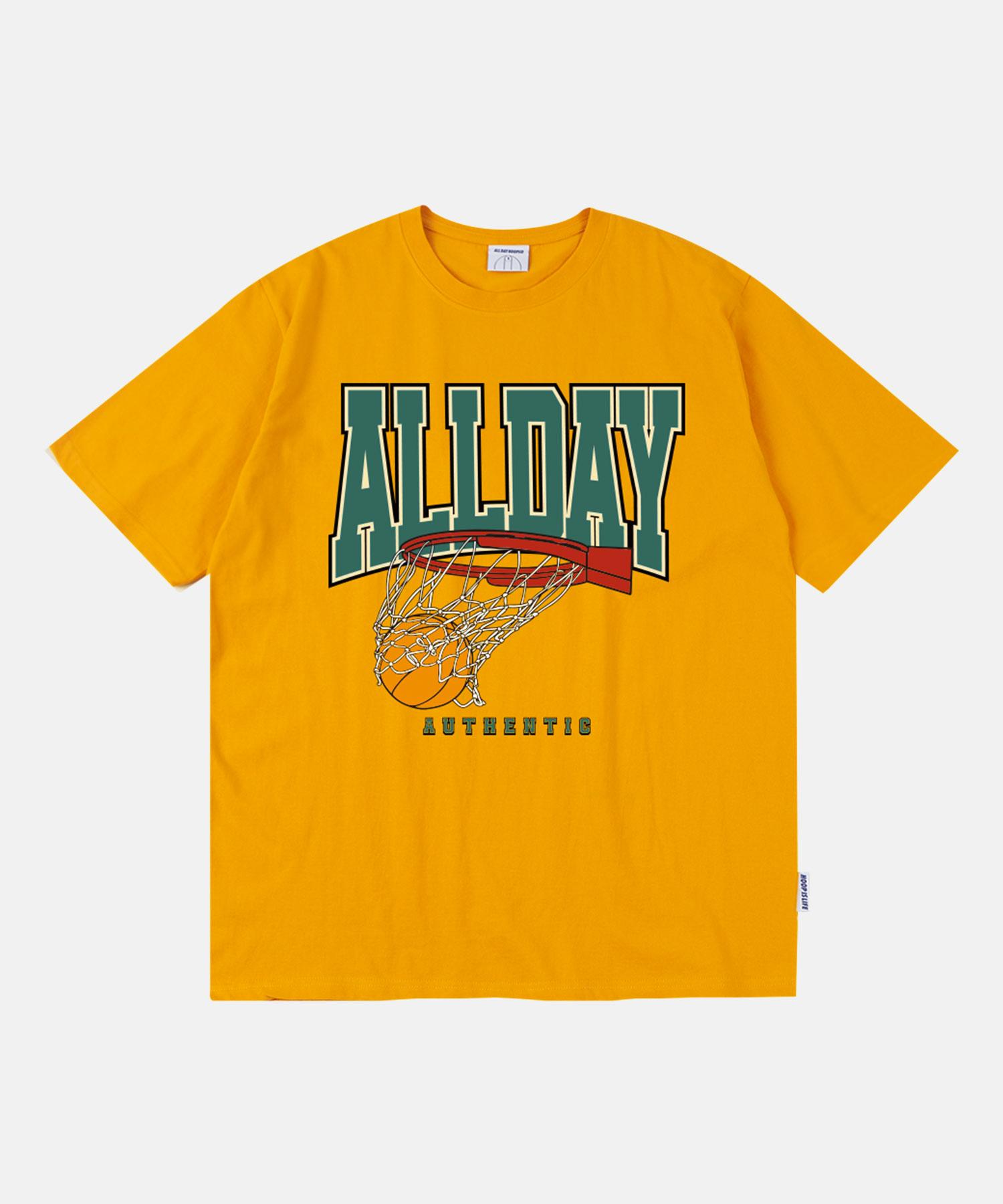 All Day Hux Big Logo Short Sleeve T-Shirt Mustard 0