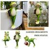 Frog Ornament Resin Decorative Cartoon Animal Hand-Painted Sitting Lying Standing Frog Figurine T6L8
