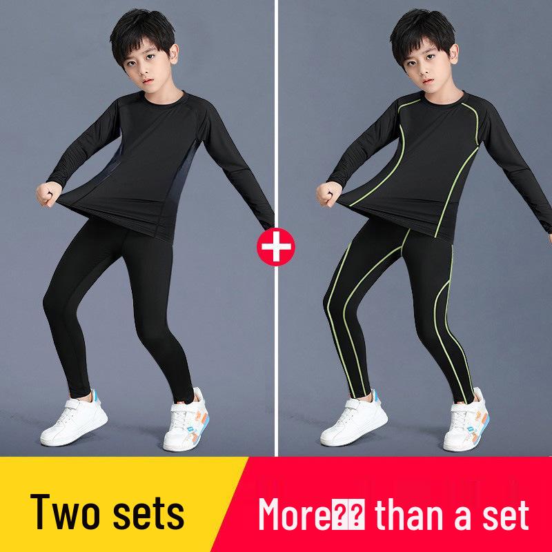 Children's Quick-Drying Sports Suit: Boys Basketball Compression Shirt & Football Base Layer for Spring Training