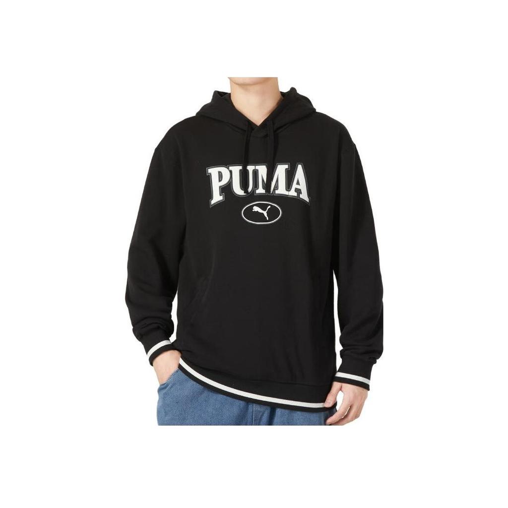 Puma Letter Print Casual Sports Hooded Breathable Pullover Sweatshirt Men sweatshirt Black 678419-01