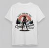 Women's Comfy T-Shirt Cowgirl Sunset Silhouette Tee Short Oversize Cotton White