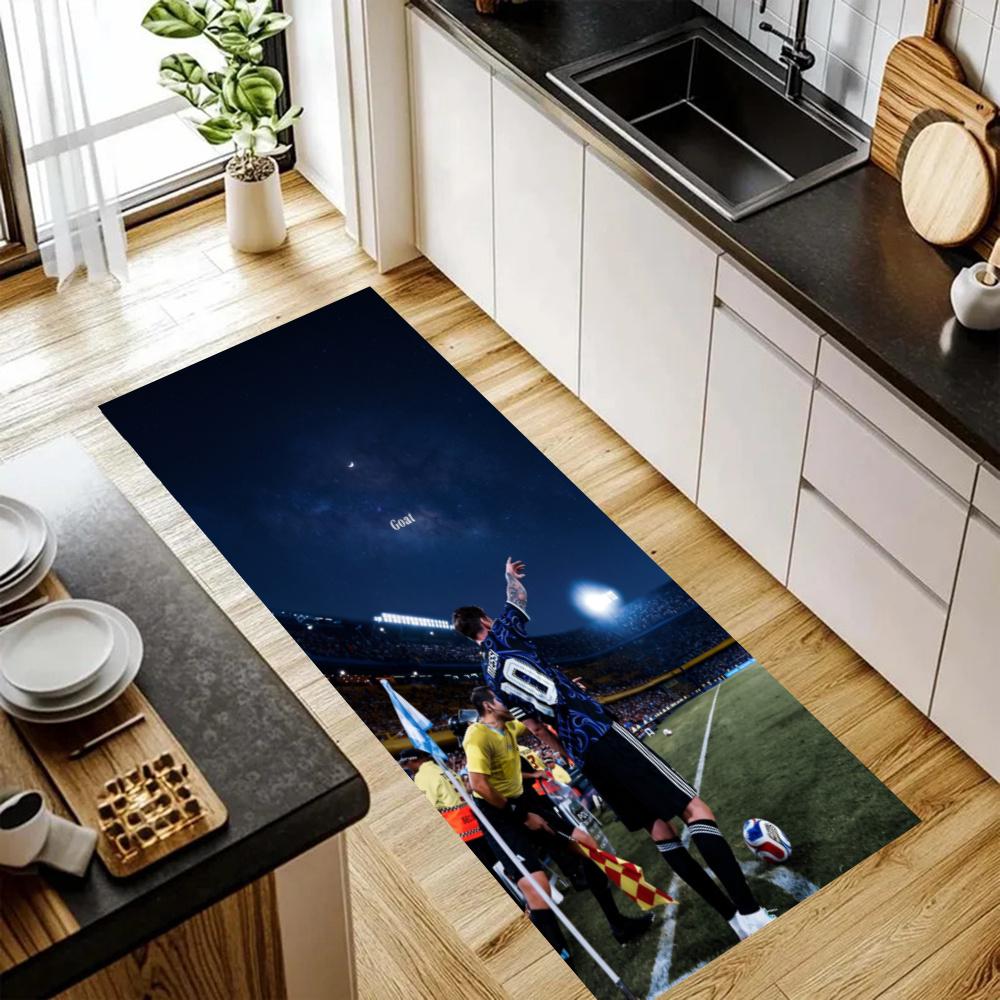 Messi Kitchen Floor Mat Long Strip Mat Antislip Machine Washable Suitable For Bathrooms Laundries Home Decoration Carpets