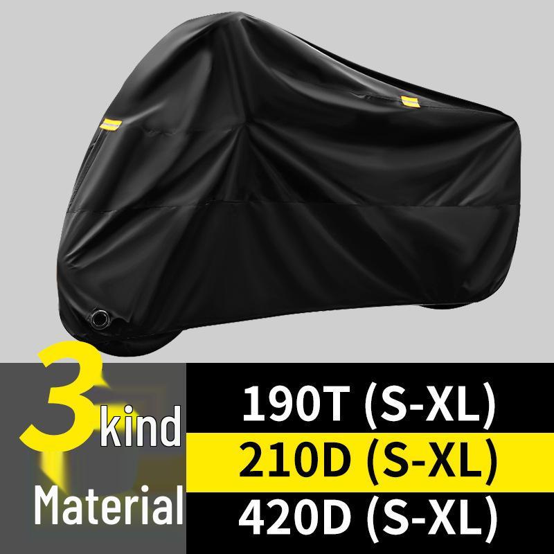 420D Silver-Coated Motorcycle Rain & Dust Cover - Extended & Thickened with Sun Protection. 190T-M (200x95x110)