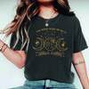 Mystic Moon and Sun T-shirt Boho Vintage Moon Halloween Tshirt Celestial Moon Shirts Witchy Tee Women Short Sleeve Casual Tops