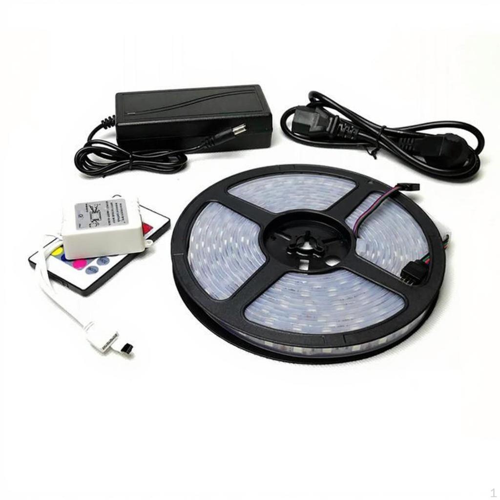 LightEmitting Diode Strip Lights 12V, 5050 RGB Color Changing, Remote Control, Waterproof, KTV