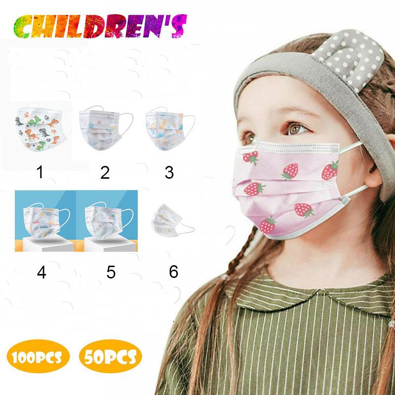 Buy 50/100PCS Children's Disposable Face Mask Industrial 3Ply Ear Loop