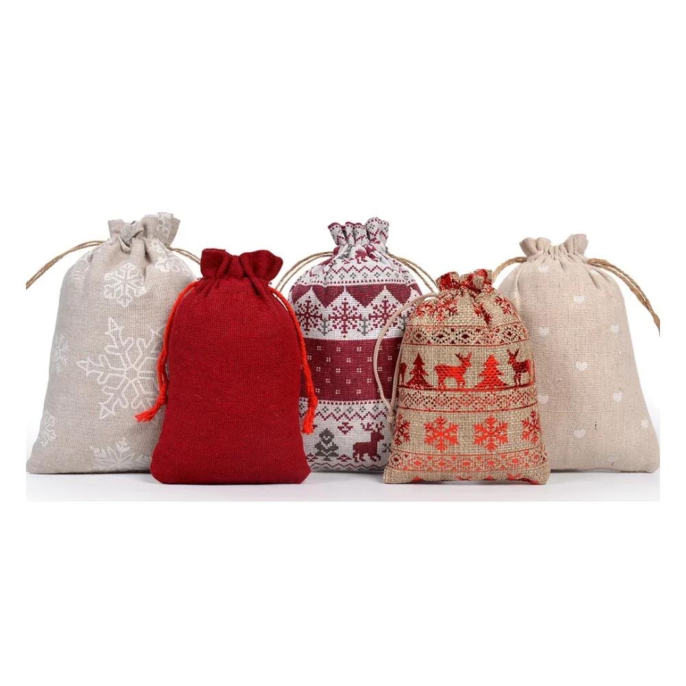 Drawstring Bag Advent Calendar Set of 24 Pieces with Wooden Tags Clips Stickers and 10 Meter Jute Rope for Festive Display