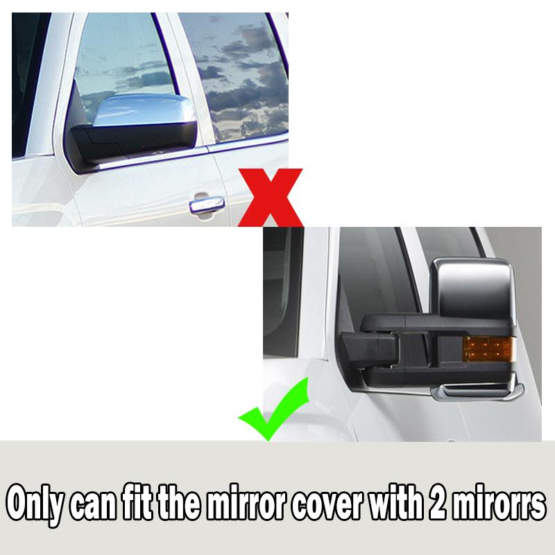 Rymowany Chromowany lub Czarny Kapturek Pokrywy Lusterka Bocznego 2 szt. Pasuje Do Chevrolet Silverado GMC Sierra 2014 2015 2016 2017