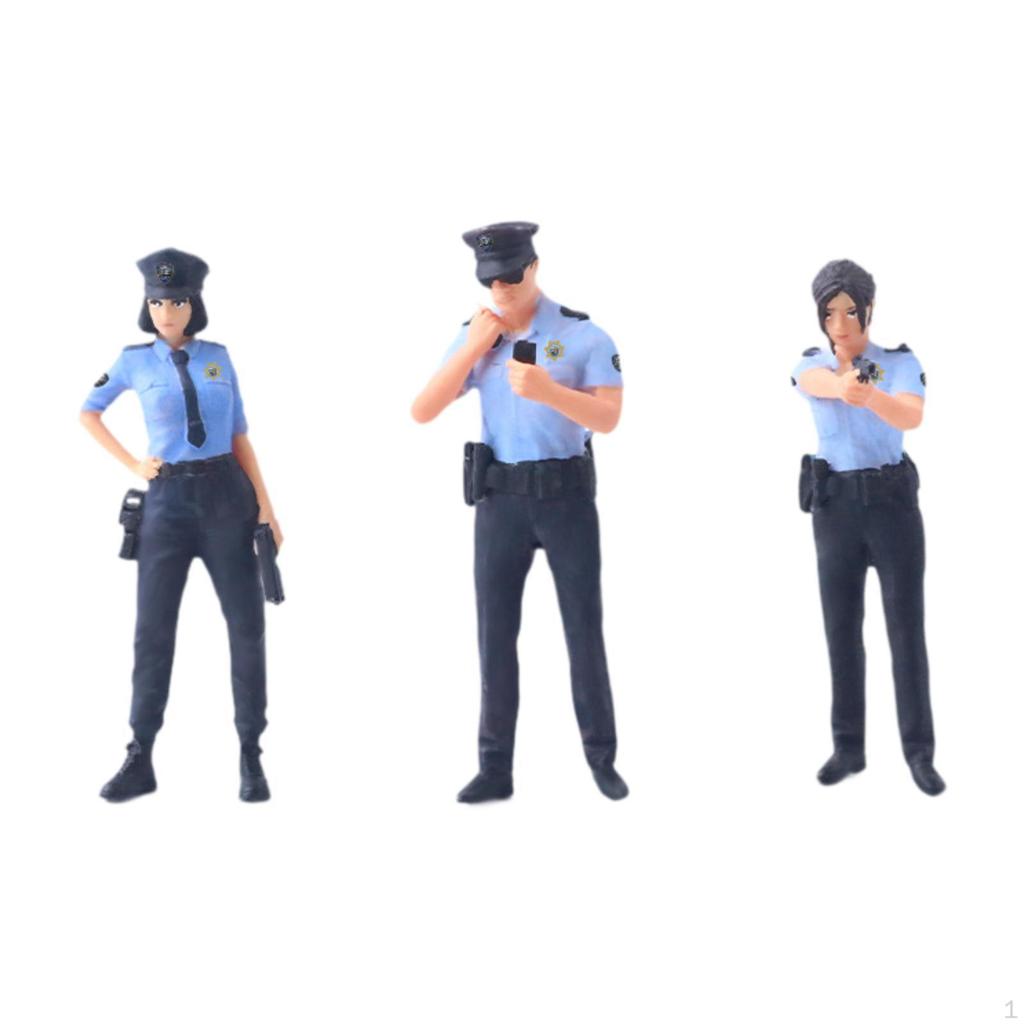 3Pcs 1/64 Scale Figure Model Train Architectural Resin Diorama Collection Desk Decoration Standing