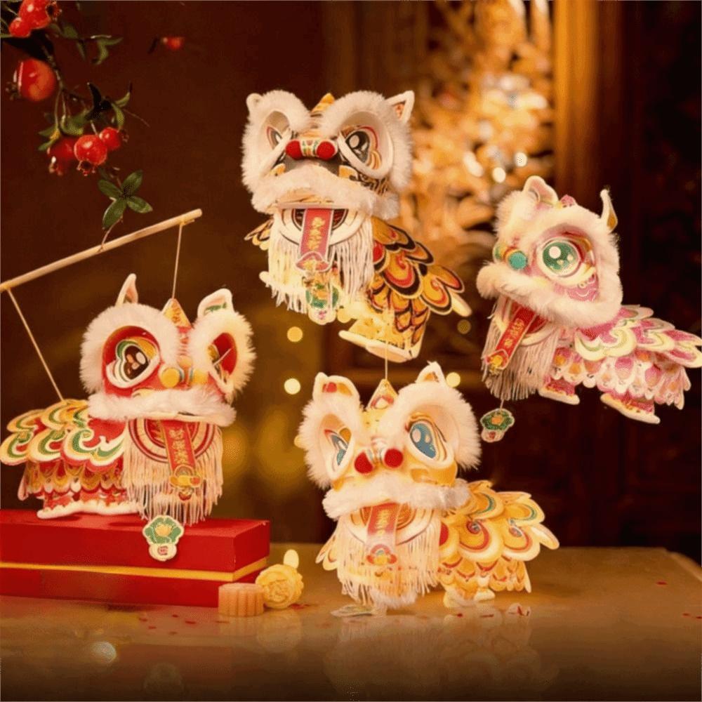 Wodoodporny Noworoczny Lampion Lwa Tanecznego Zestaw Materiałów DIY Ręcznie Robiony Lampion Chiński Nowy Rok