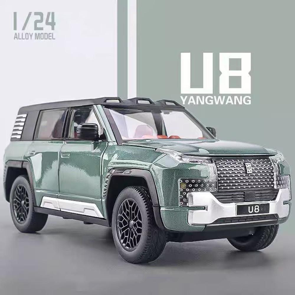 1:24 BYD YANGWANG U8 Spielzeugautos aus Metallguss, Miniatur-SUV mit Rückziehmechanismus, Musik, Licht und Gummireifen – ideales Geschenk für Kinder
