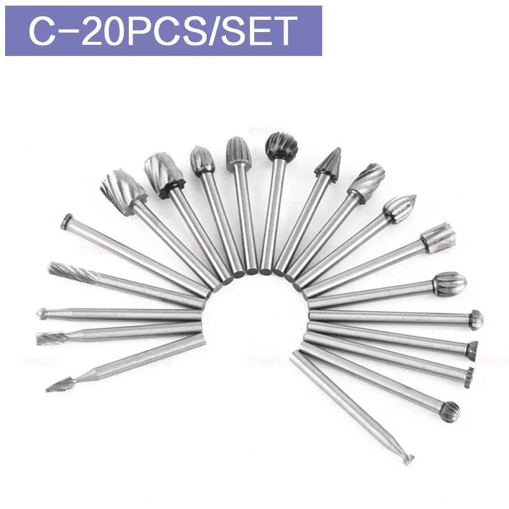 High Speed Steel Woodworking Rotary File Engraving Milling Cutter Electric Grinder Tool Accessories Grinding