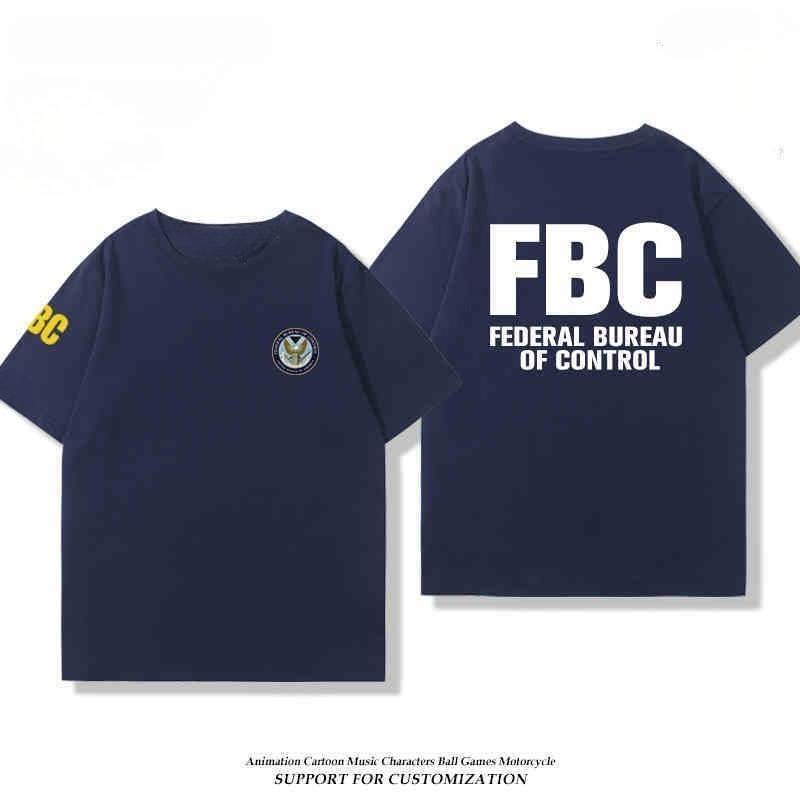 2026 Federal Bureau of Control FBC Paranormale Organisation Unisex und Damen Kurzarm T-Shirt Sommer Vielseitiges Baumwoll Oberteil