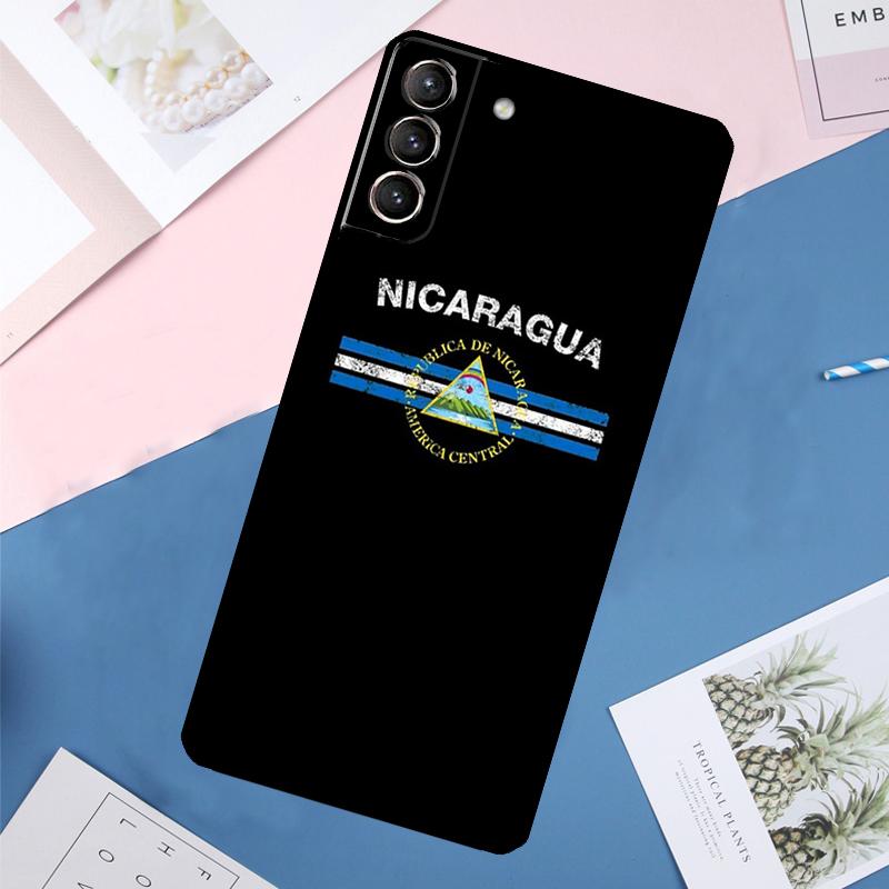 Nicaragua Flag Case For Samsung Galaxy S24 S22 S23 Ultra Note 20 S9 S10 Note 10 Plus S20 FE S21 FE Cover