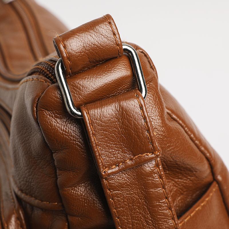 Women's Bag Soft Leather Multi-layer Shoulder Crossbody Bag Mother Bag