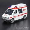 1:32 Sprinter Ambulance Alloy Diecast Models Toys Car Sound Light Pull Back 5 Doors Opened Miniature Vehices Kids Birthday Gifts