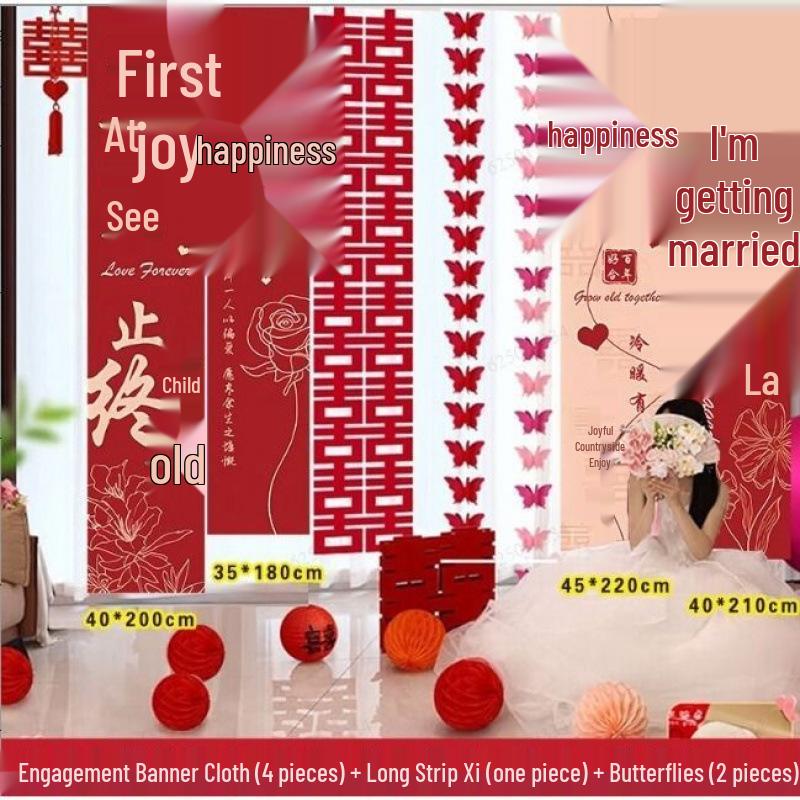 

Elegant Wedding Hanging Banner for Atmosphere and Scene Decoration