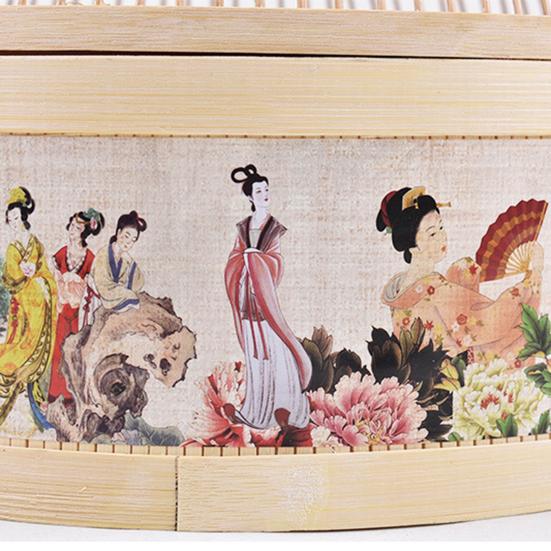 Moon Cake Basket Decorative Large Capacity Hand Made Storage Food Round Colorful