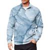 Men's Loose Casual 1/4 Zip Sweatshirt Fashion Printed Long Sleeve Top With Pockets