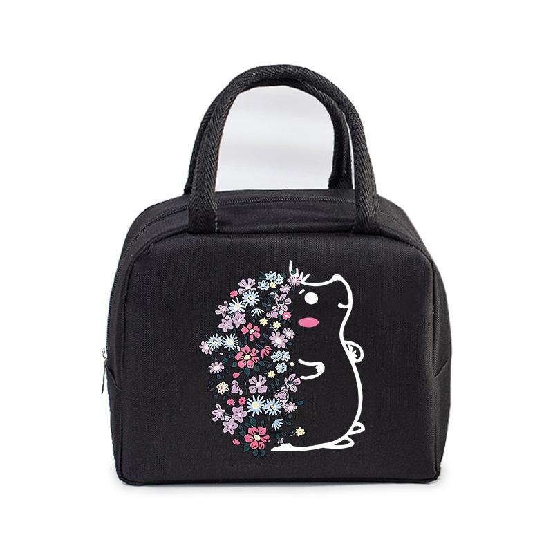 Bento Thermal Bag Dandelion Hedgehog Cartoon Print Women Insulation Portable Pouch Food Picnic Fresh Cooler Lunch Bag for Kids