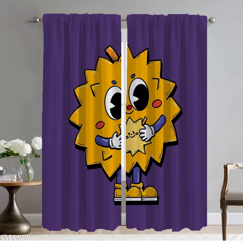 Kitchen Curtains Child Room Fruit Window Curtain for Room 2 Panel Shades Halloween Decoration Home Interior Curtains Partition