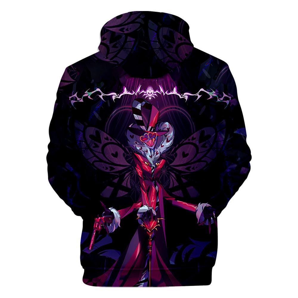 Hanoră cu hanoră cu imprimeu anime Hazbin Hotel Hip Hop pentru bărbați, haine de stradă, bărbați, femei, hanorac, unisex, la modă