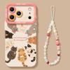Kitten is suitable for iPhone17 mobile phone case Apple 14 cute pet 16promax soft 15 lanyard literary case 13
