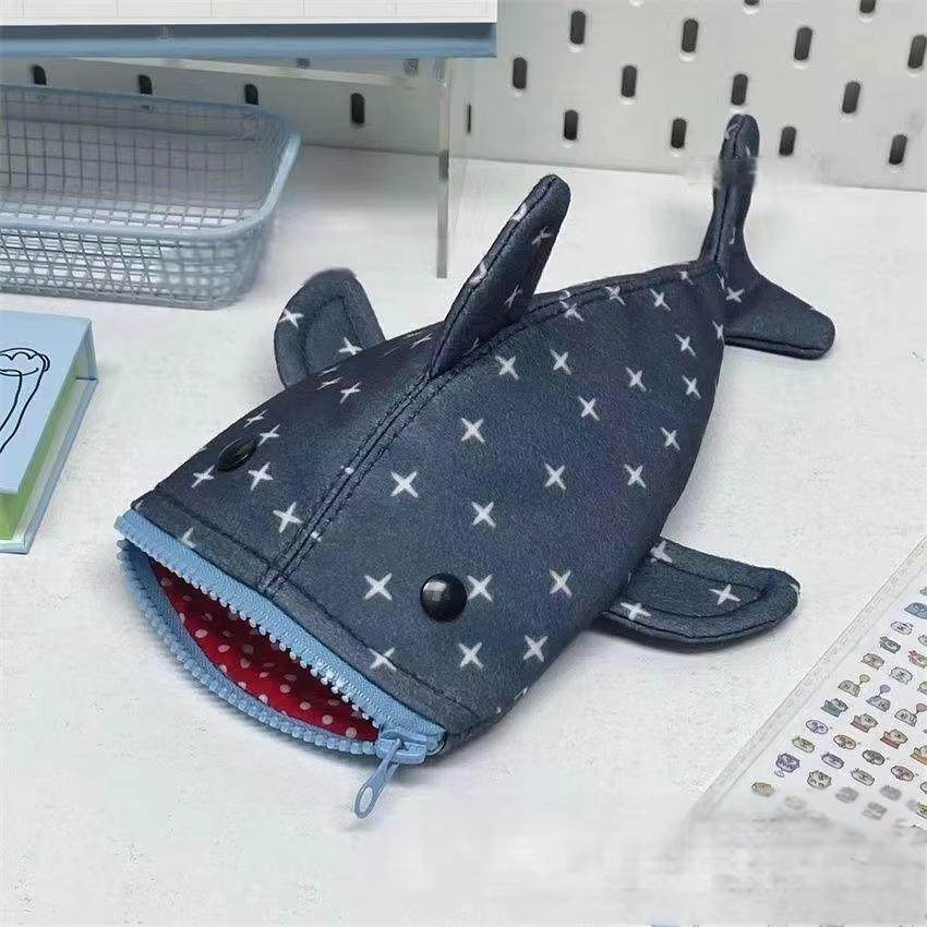 Cute Shark Pencil Case, Large Capacity Multi-functional Stationery Box, Creative Ins Style Pouch for Boys & Girls